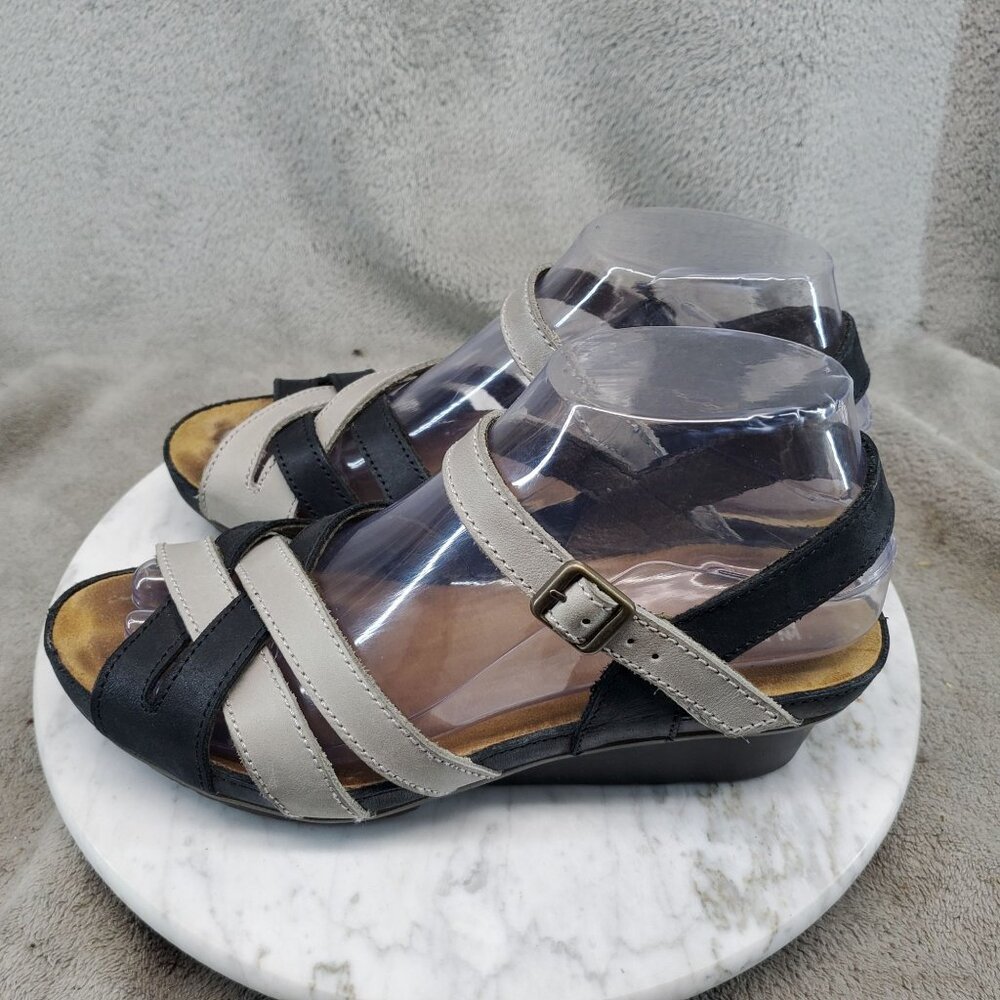 El Naturalista Shoes Womens EU 38 US 8 Black & Tan Leather Cares ND27 Sandals